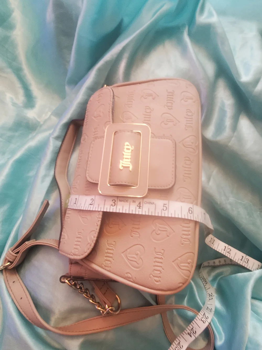 Juicy Couture Women's Embossed Logo Shoulder Bag in Beige